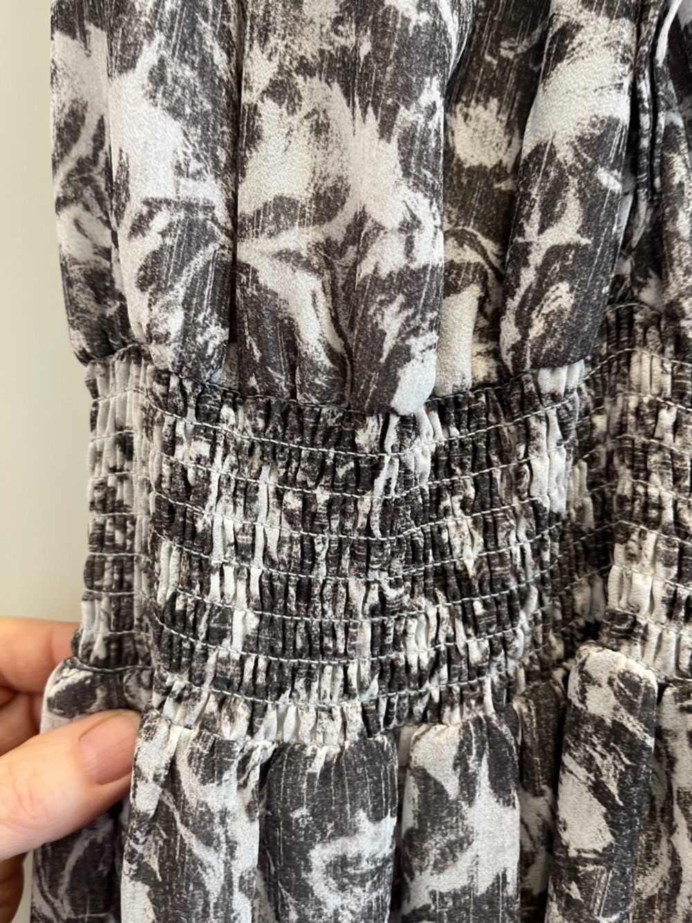All Saints Nylah Rosa Sleeveless Floral Maxi Dress in Gray and White - Picture 8 of 16